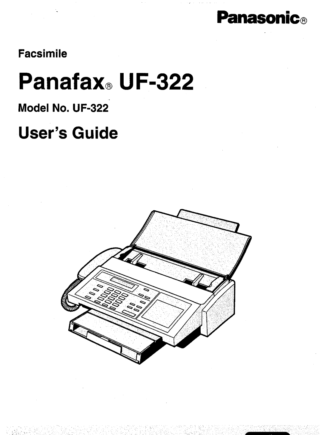 Panasonic UF-322 manual 