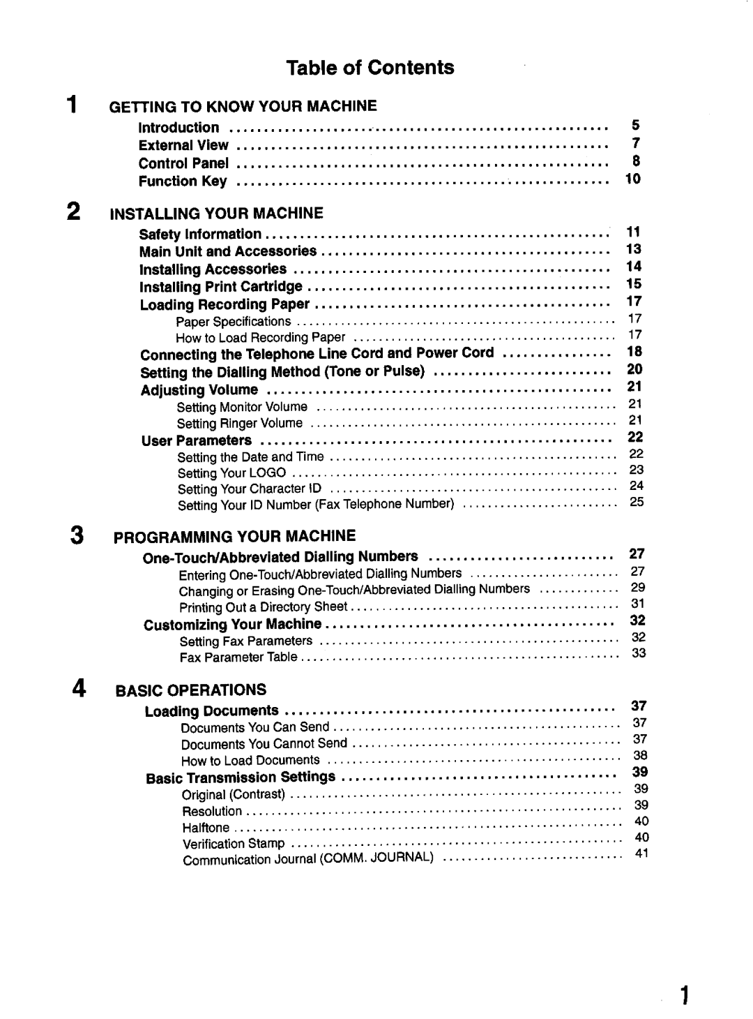 Panasonic UF-322 manual 