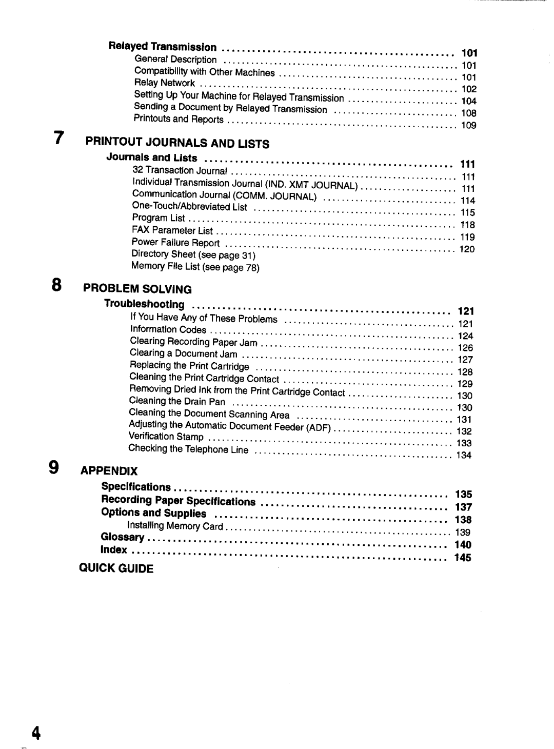 Panasonic UF-322 manual 