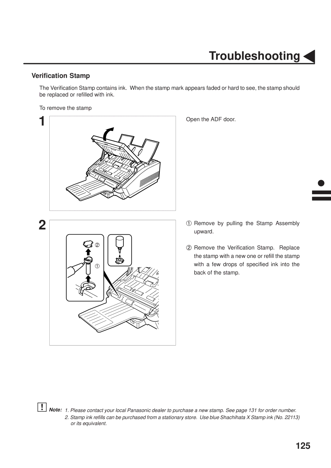 Panasonic UF-333 manual 125 