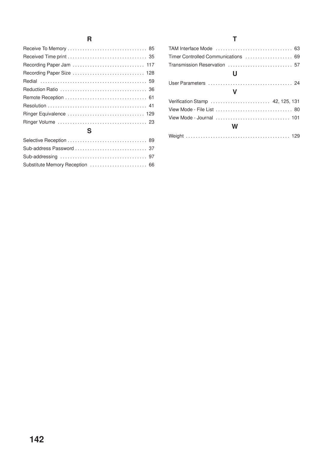 Panasonic UF-333 manual 142 