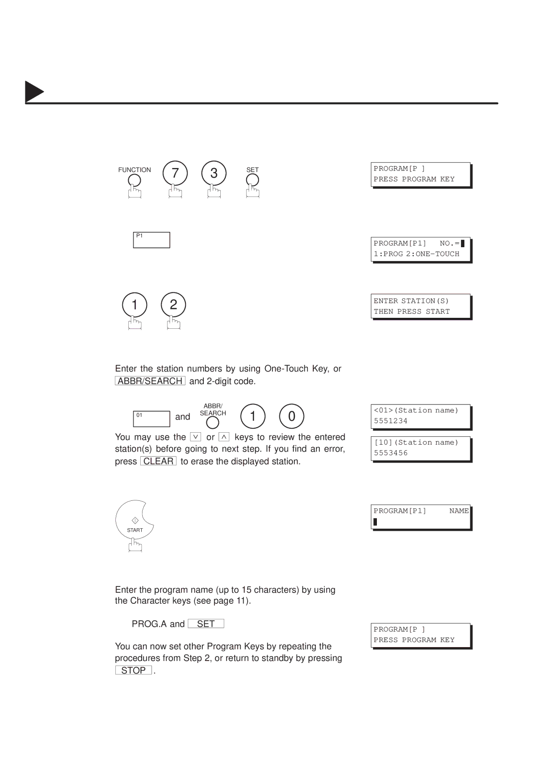 Panasonic UF-333 manual Setting for Group Dialing, To set a Program Key for Group Dialing, digit code 