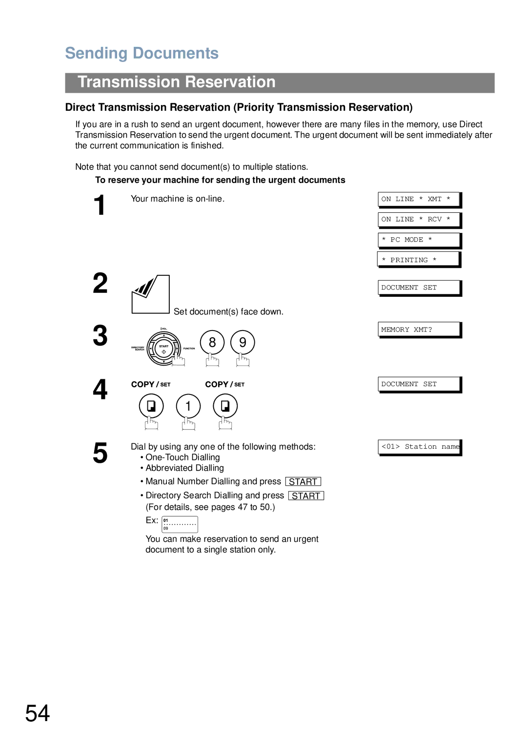 Panasonic UF-4100 manual To reserve your machine for sending the urgent documents 