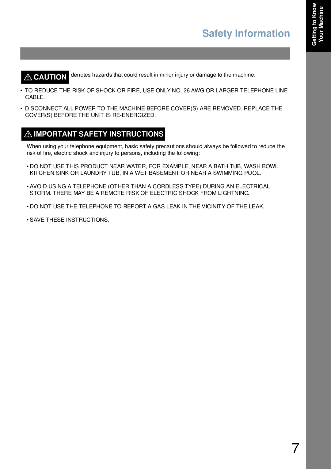 Panasonic UF-4100 manual Safety Information, Important Safety Instructions 