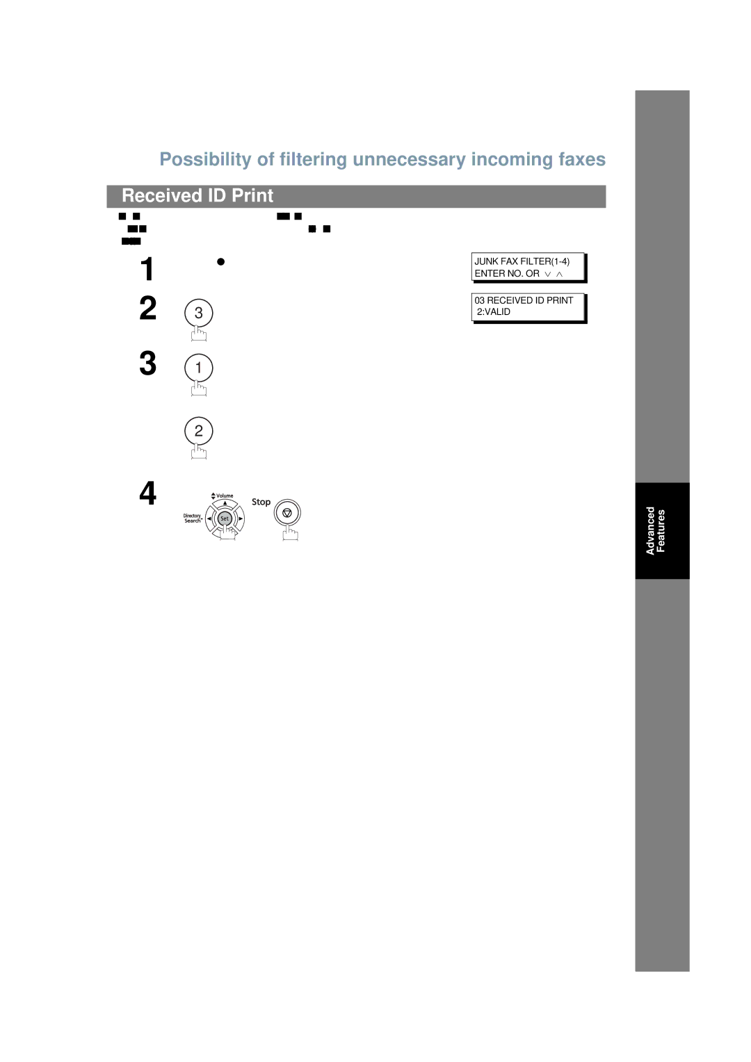 Panasonic UF-6200 operating instructions 101, Received ID Print 