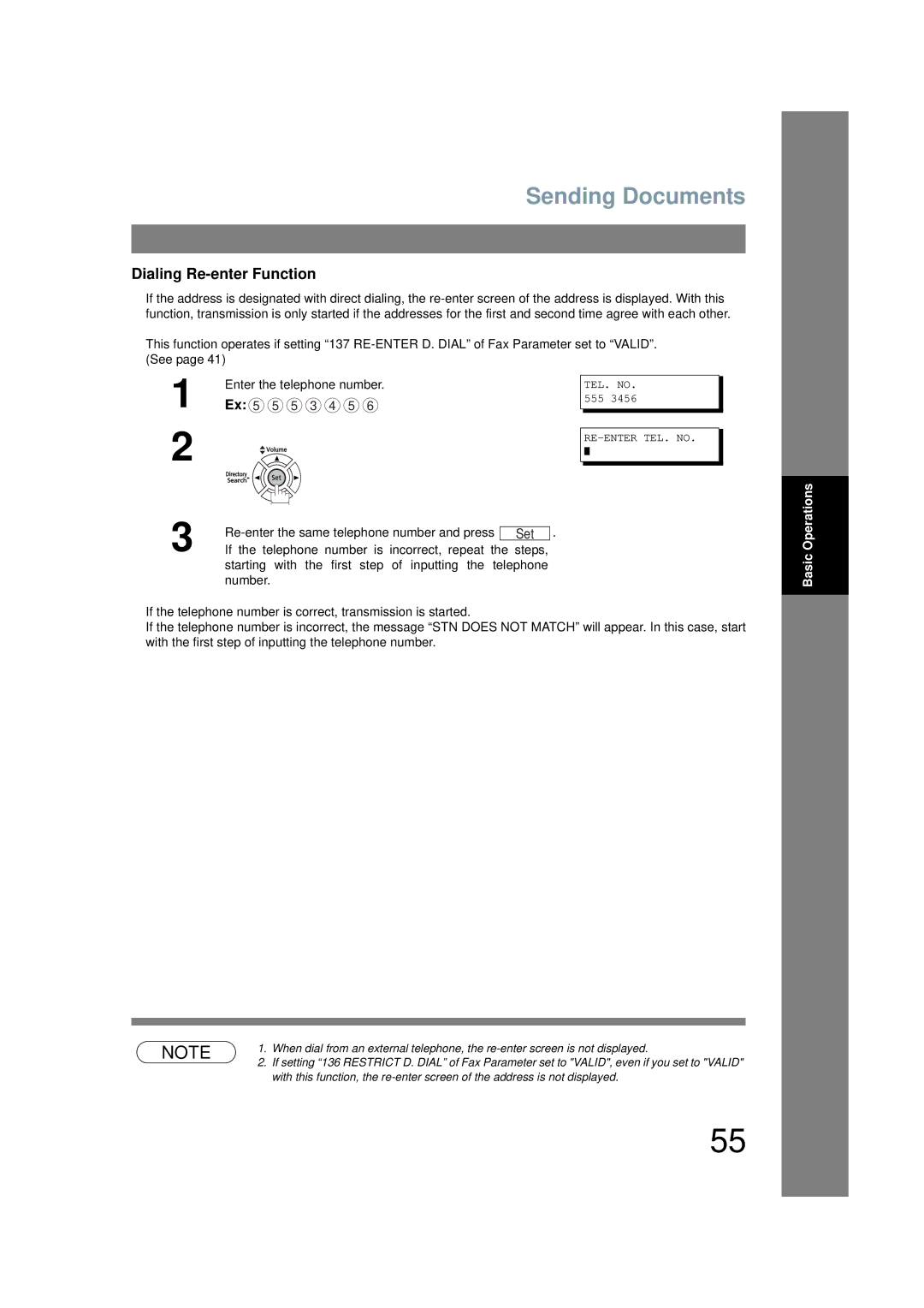 Panasonic UF-6200 operating instructions Dialing Re-enter Function 