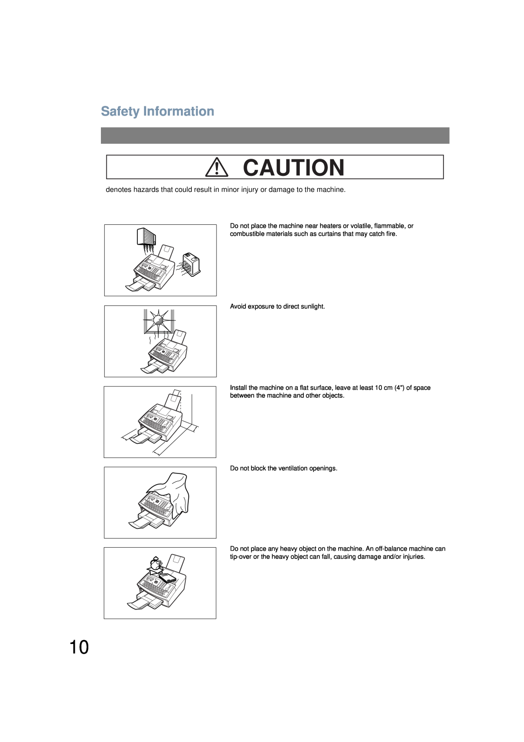Panasonic UF-6200 operating instructions Safety Information, Avoid exposure to direct sunlight 