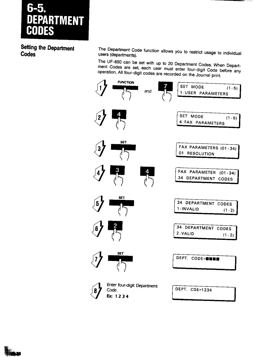 Panasonic UF-650 manual 