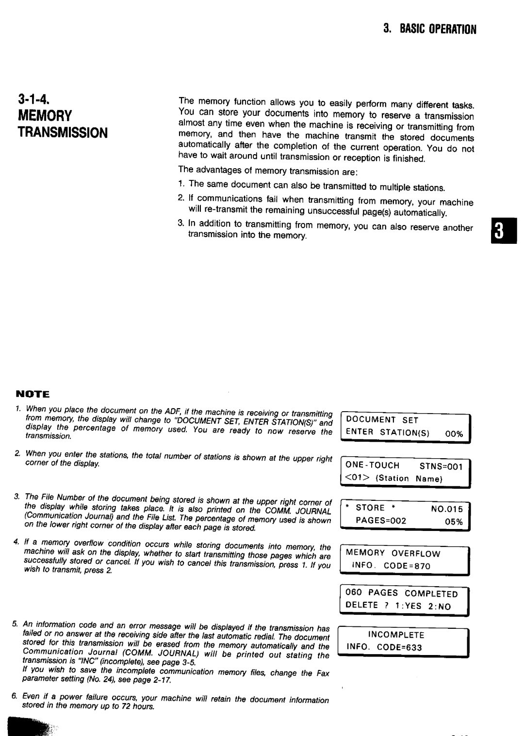 Panasonic UF-650 manual 