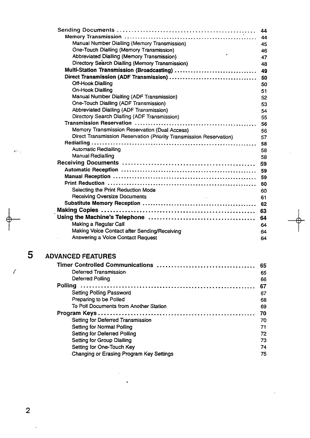 Panasonic UF-744 manual 