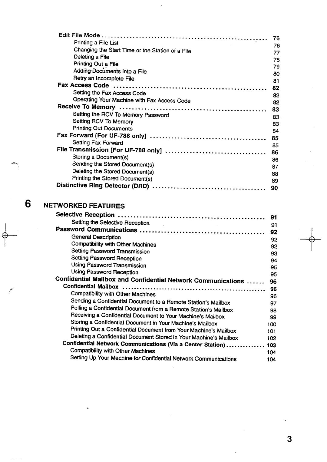 Panasonic UF-744 manual 