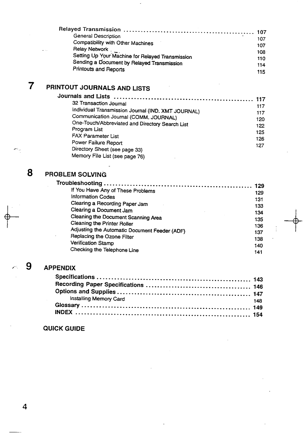 Panasonic UF-744 manual 