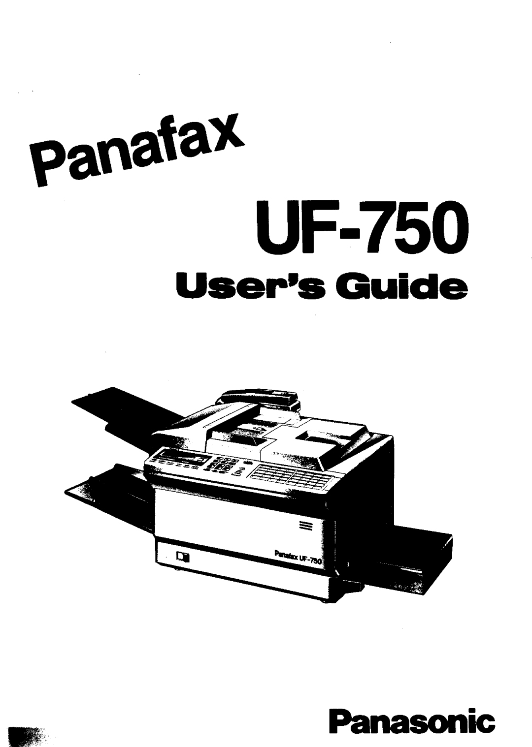 Panasonic UF-750 manual 