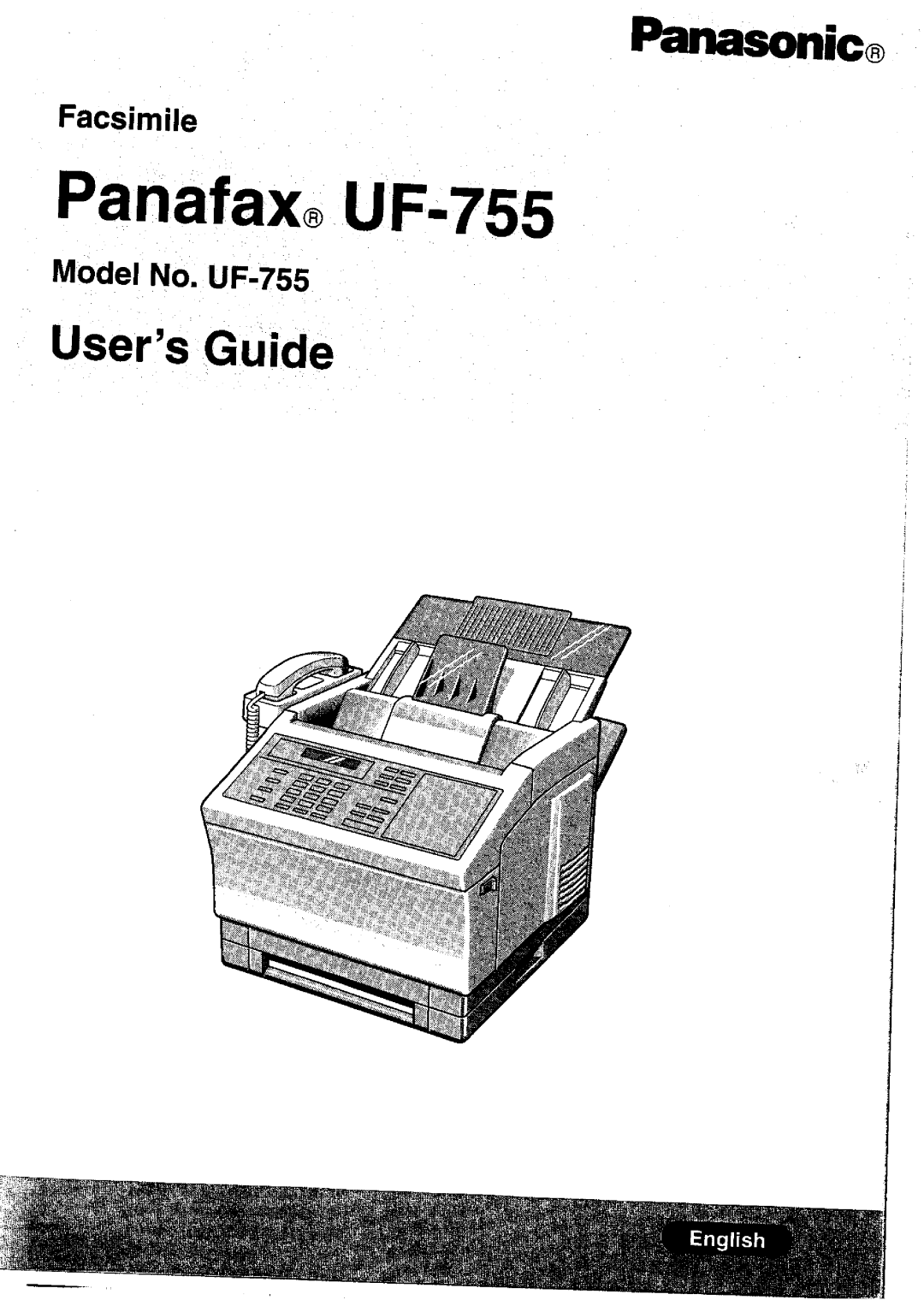 Panasonic UF-755 manual 