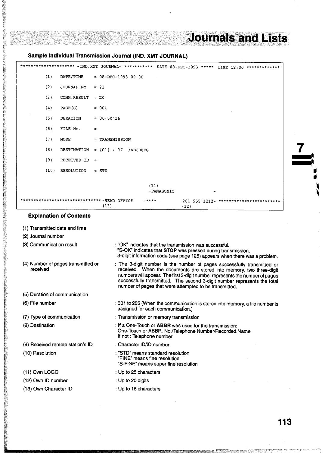 Panasonic UF-755 manual 