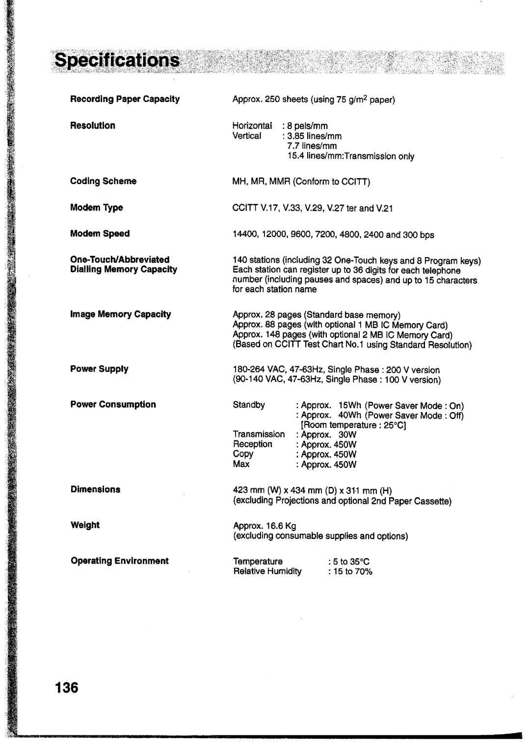 Panasonic UF-755 manual 