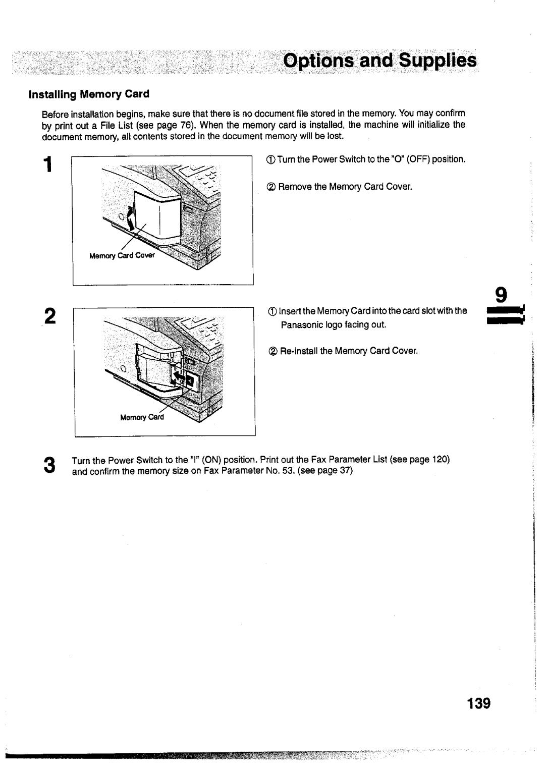 Panasonic UF-755 manual 