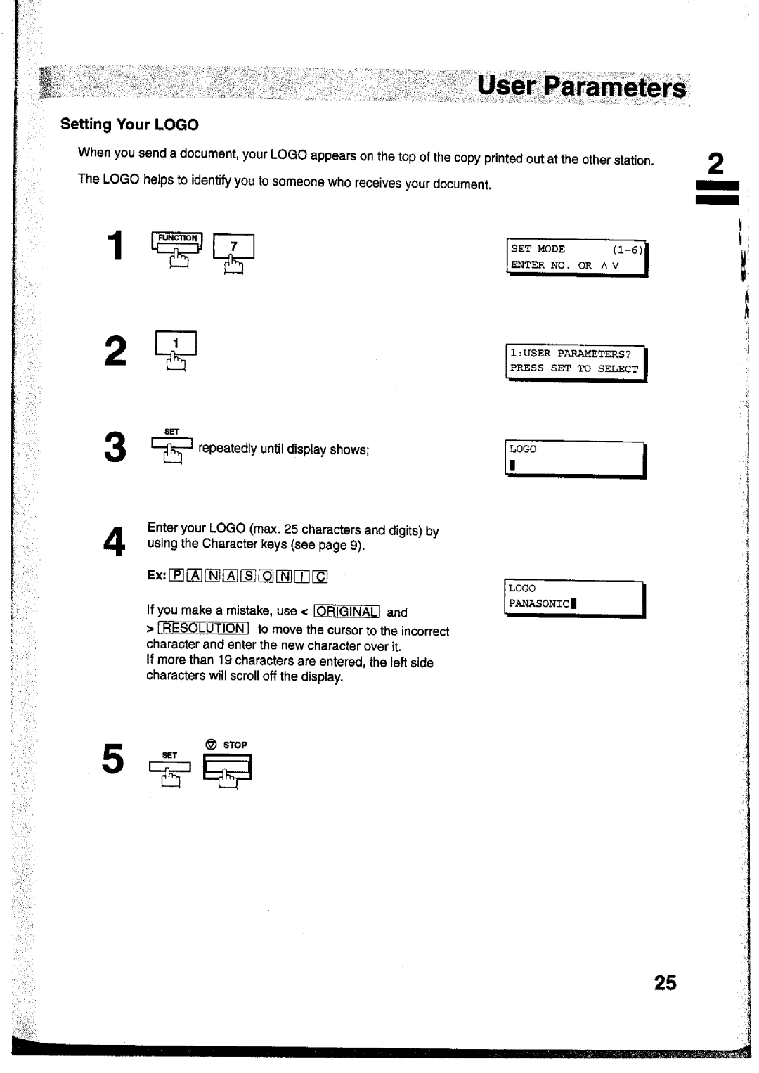 Panasonic UF-755 manual 