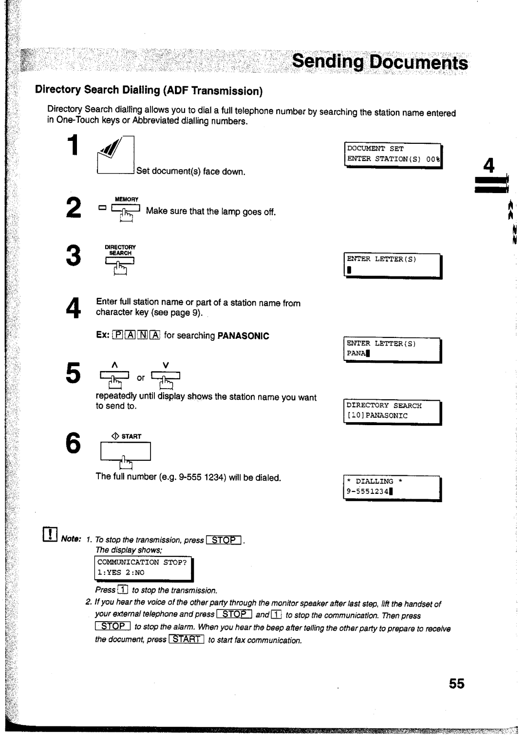 Panasonic UF-755 manual 