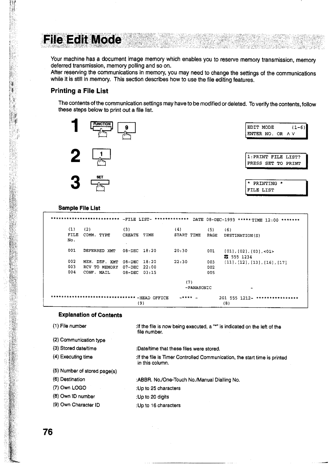 Panasonic UF-755 manual 