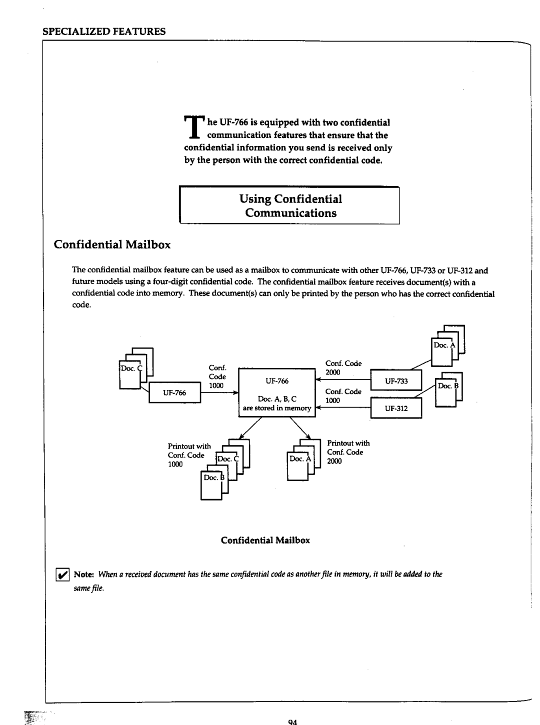 Panasonic UF-766 manual 