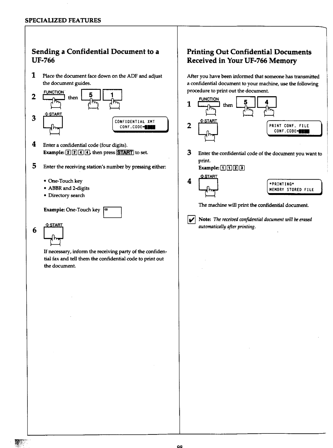 Panasonic UF-766 manual 