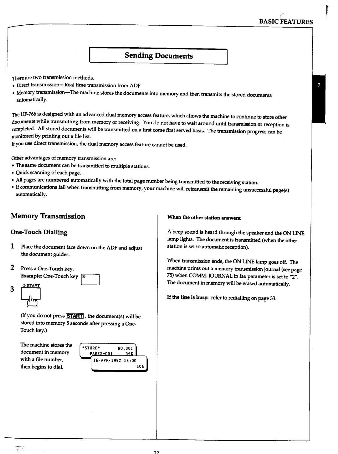 Panasonic UF-766 manual 