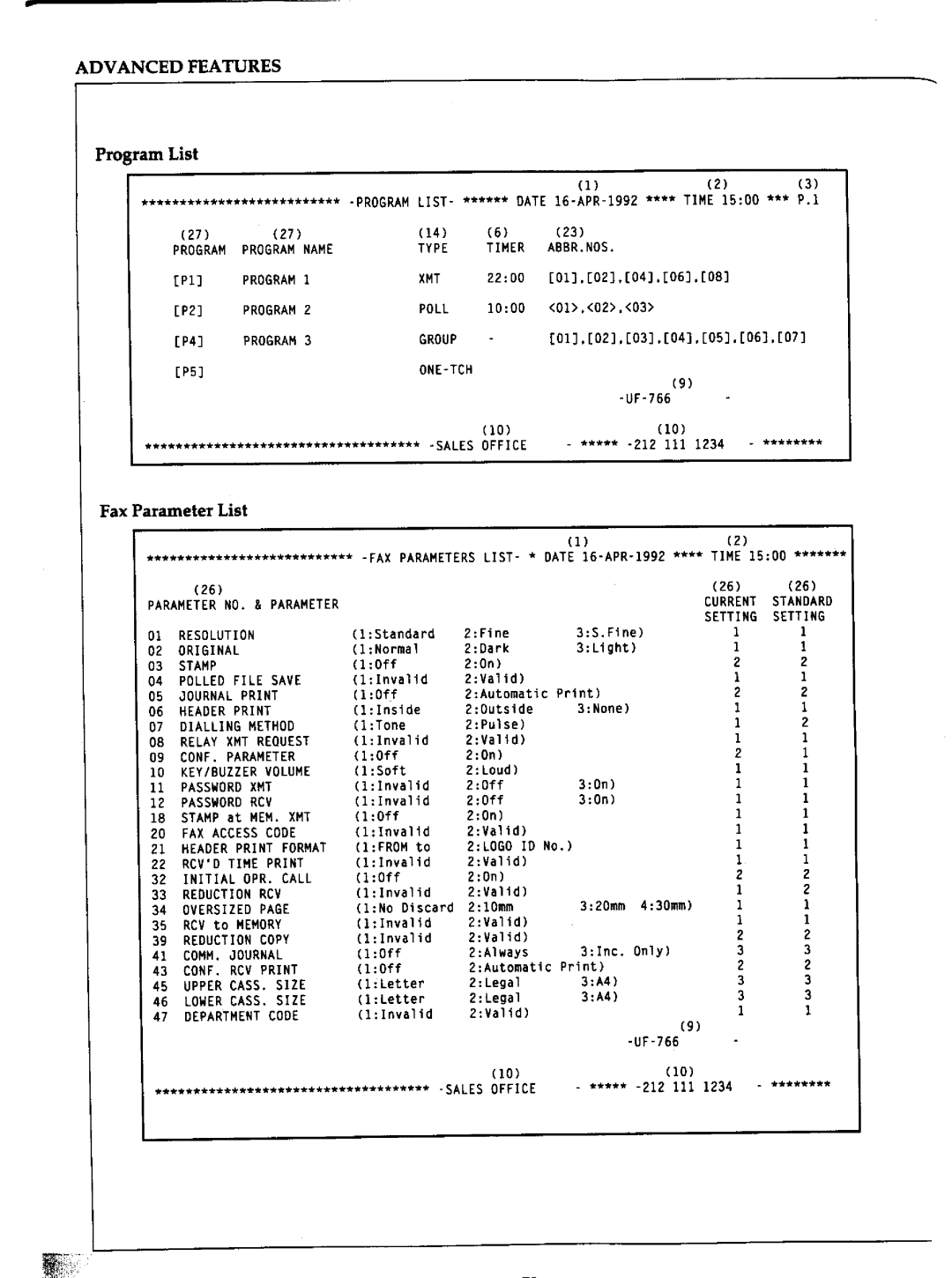 Panasonic UF-766 manual 