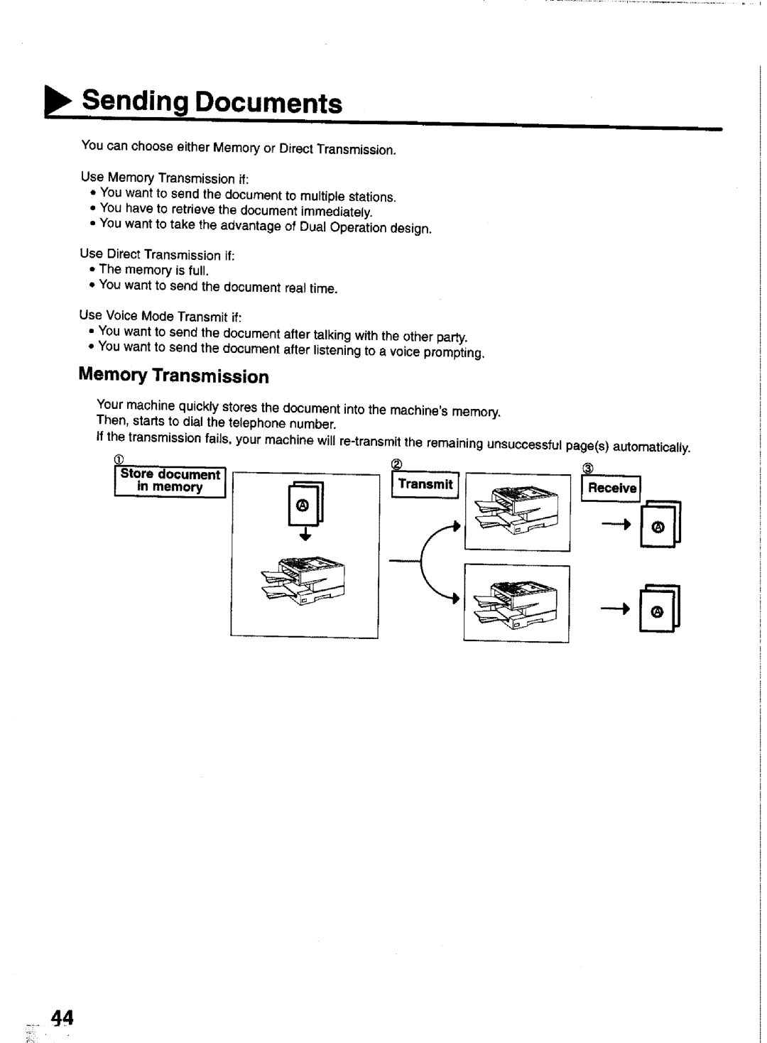 Panasonic UF-770 manual Sending Documents, Memory Transmission, Transmit 