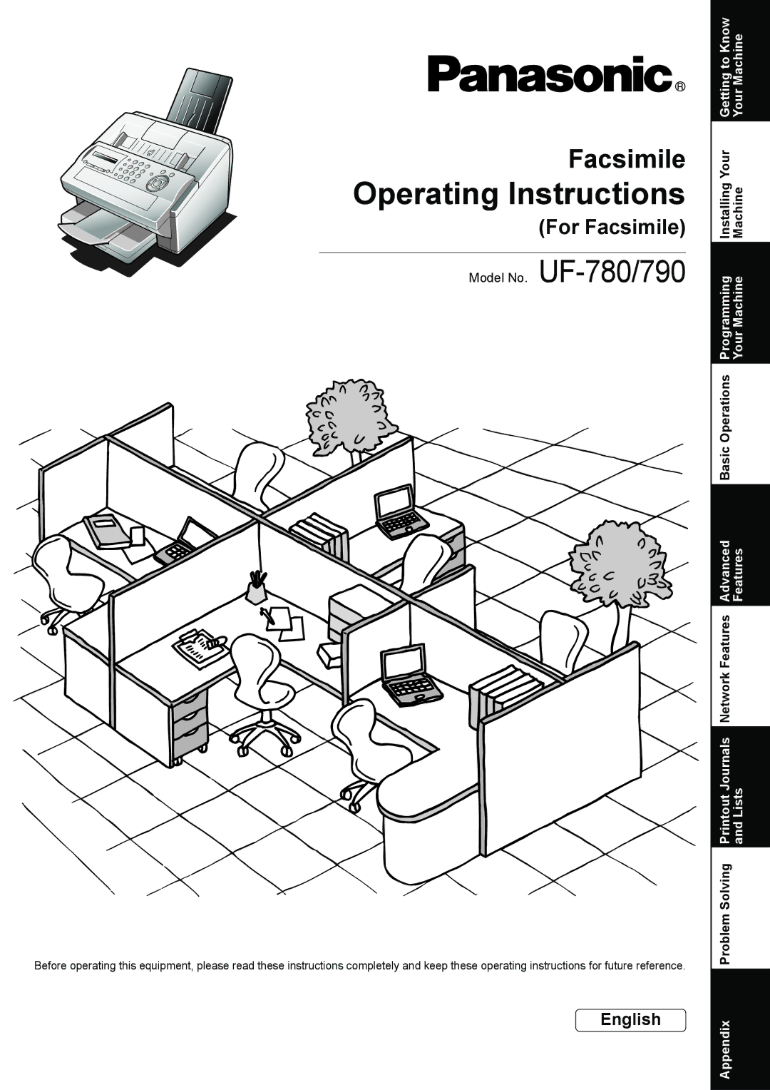 Panasonic operating instructions Operating Instructions, Model No. UF-780/790 