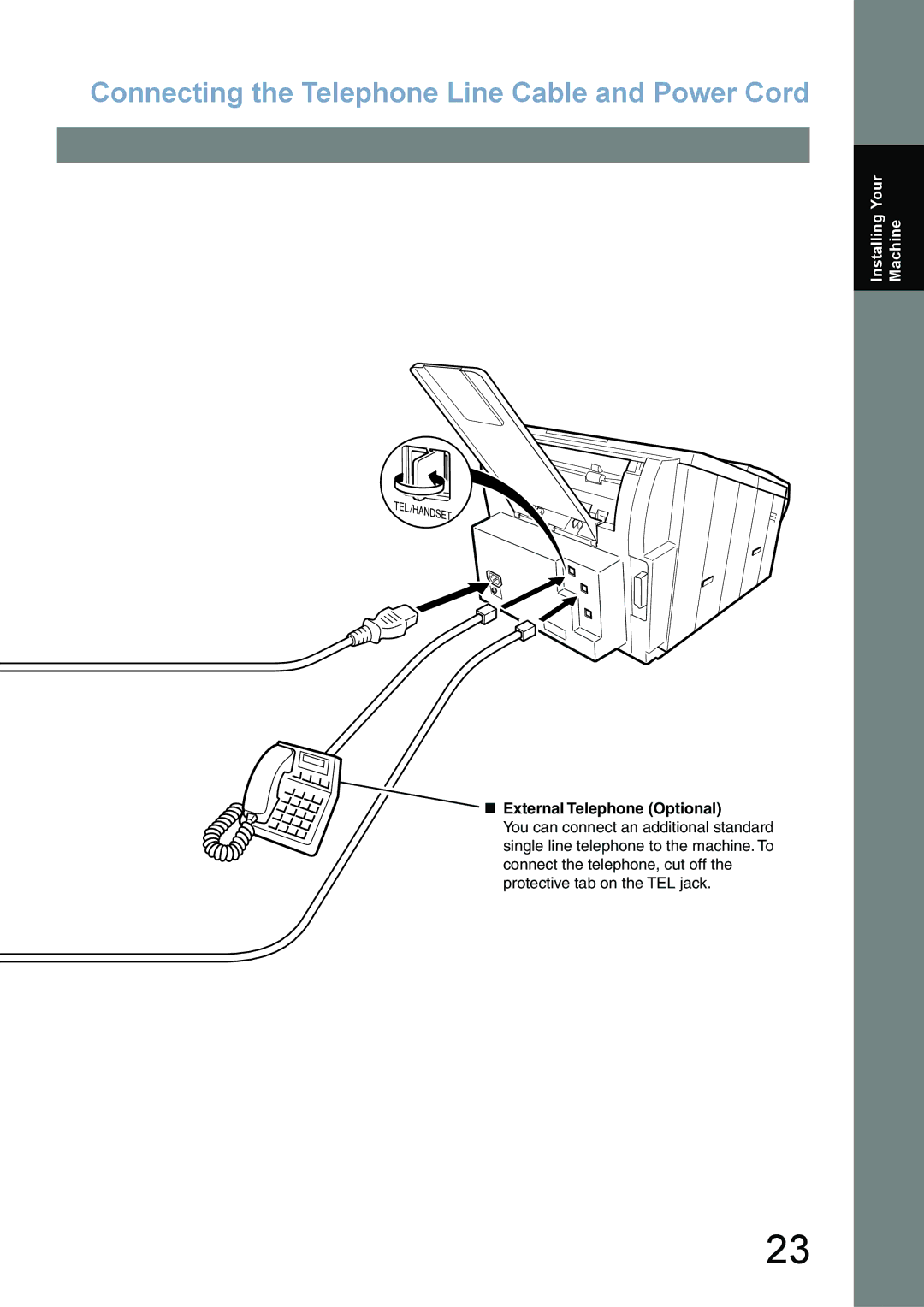 Panasonic UF-780/790 operating instructions Connecting the Telephone Line Cable and Power Cord 