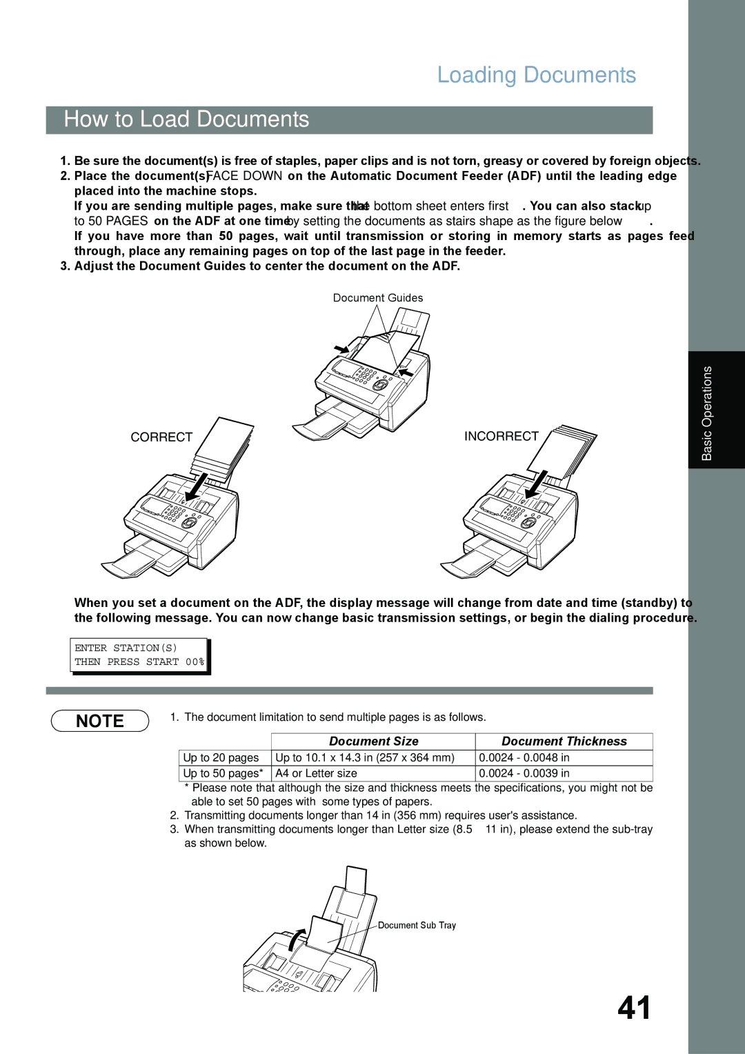 Panasonic UF-780/790 operating instructions How to Load Documents, Correct Incorrect 