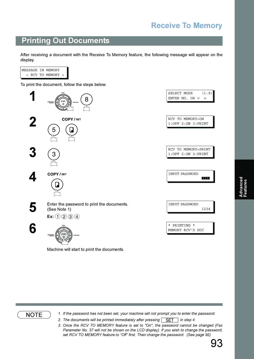 Panasonic UF-780/790 operating instructions Printing Out Documents, Machine will start to print the documents 