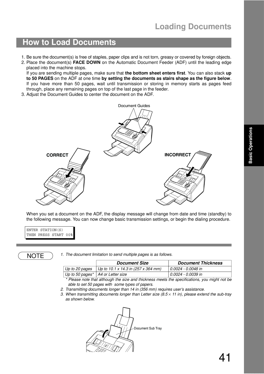 Panasonic UF-790 manual Loading Documents, How to Load Documents 