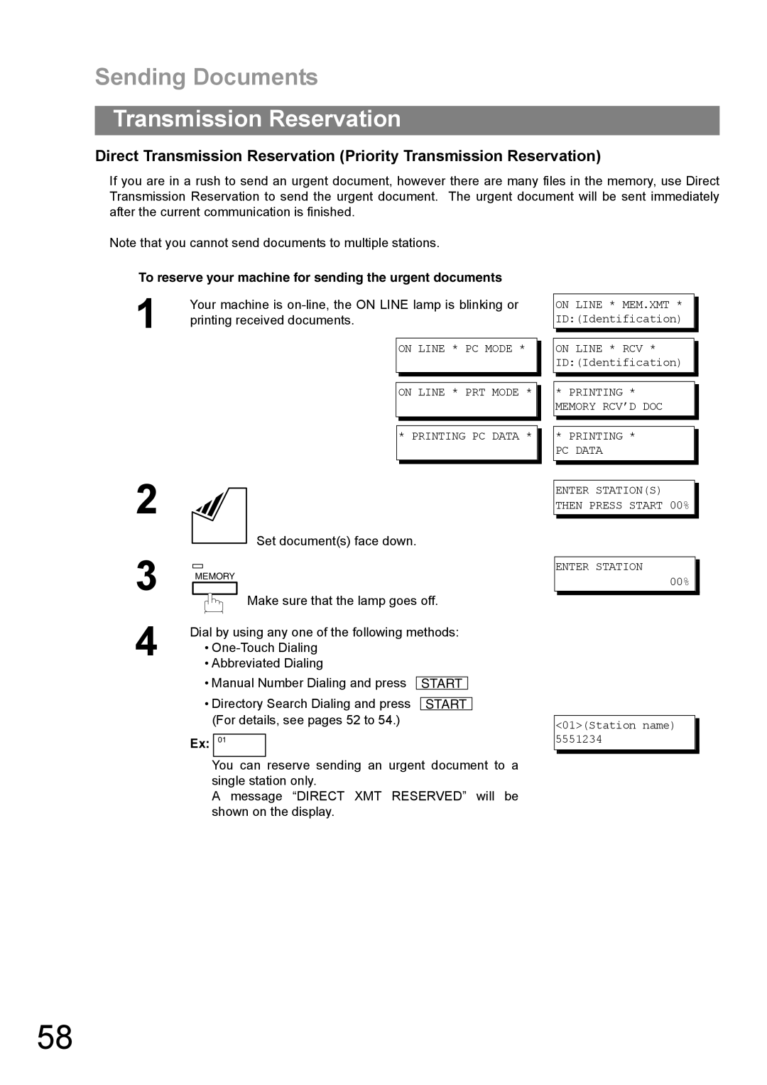 Panasonic UF-890/990 appendix To reserve your machine for sending the urgent documents, Printing received documents 