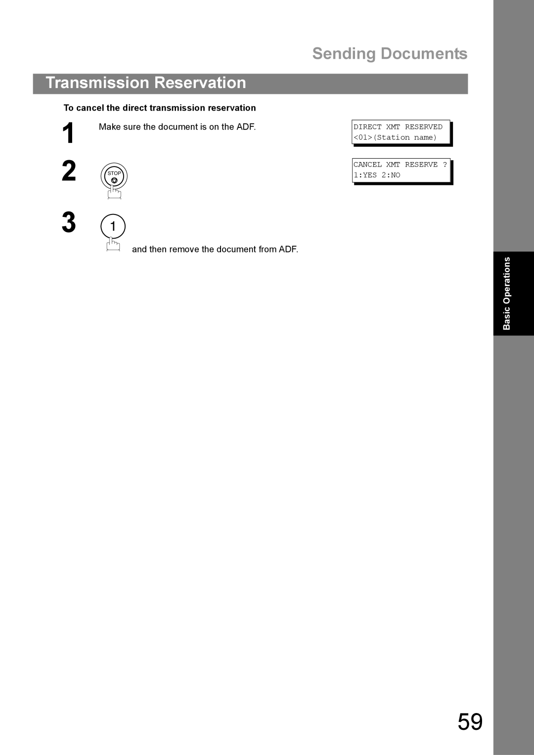 Panasonic UF-890/990 appendix Then remove the document from ADF 