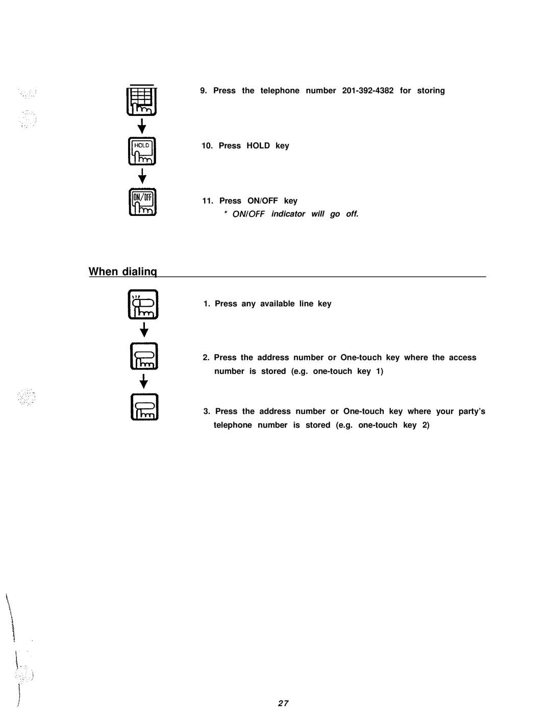 Panasonic VA-12021, VA-824, VA-30940D, VA-30920, VA-30910, VA-30941D, VA-30942D, VA-30960, VA-30965 manual EaON/OR When dialinq 