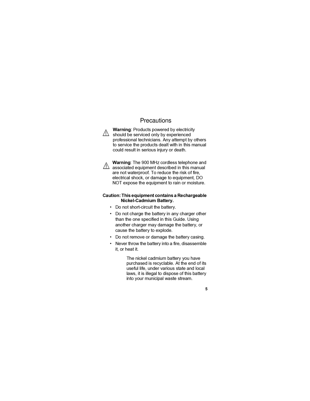 Panasonic VB-44240A manual Precautions 