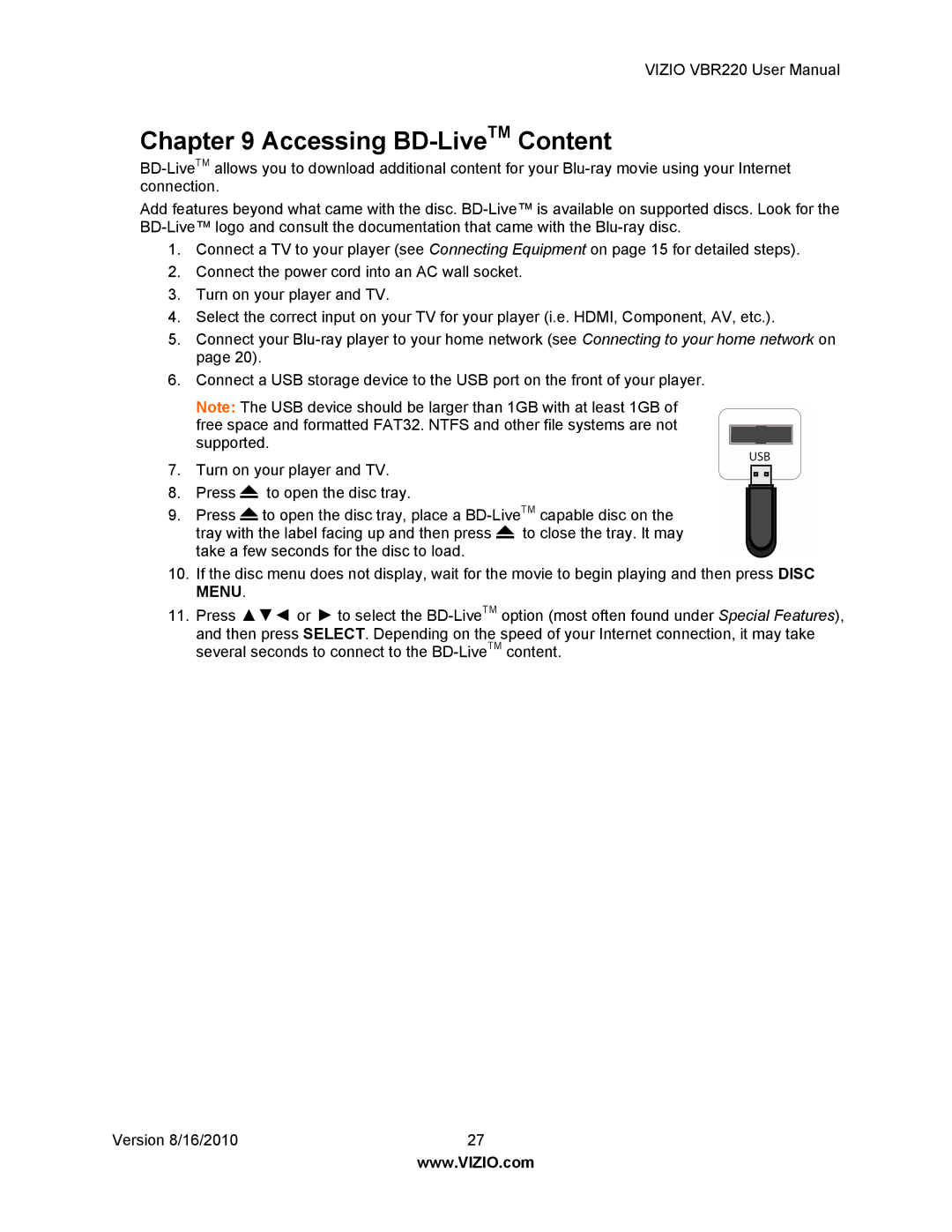 Panasonic VBR220 user manual Accessing BD-LiveTMContent 