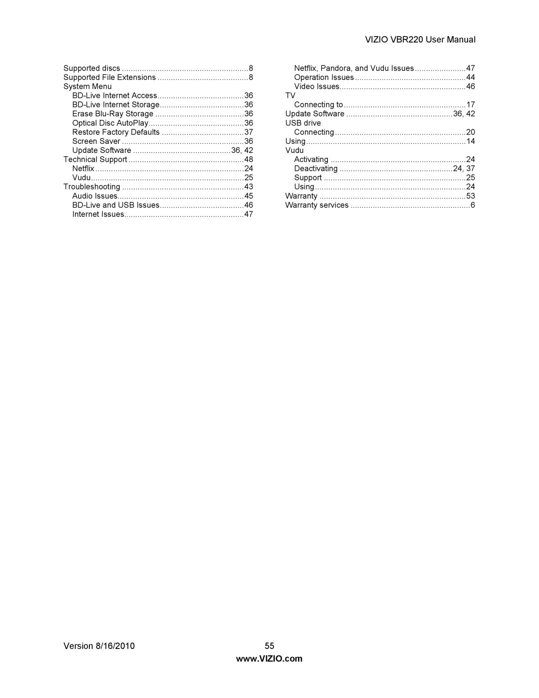 Panasonic VBR220 user manual System Menu 