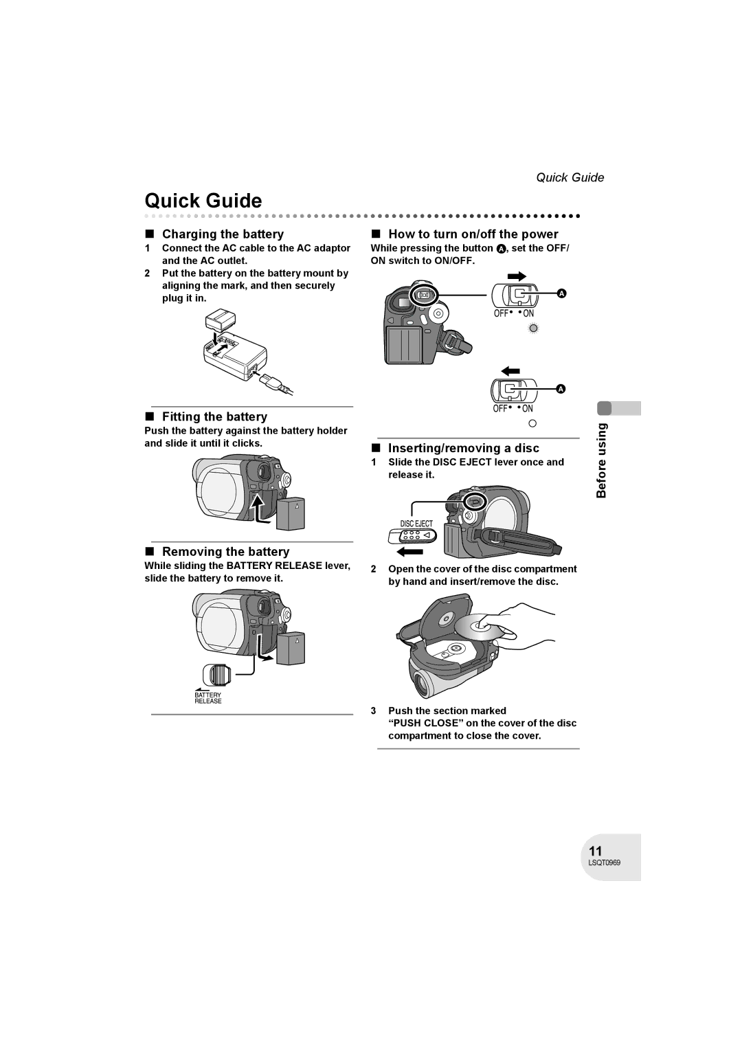 Panasonic VDR-D100 operating instructions Quick Guide 