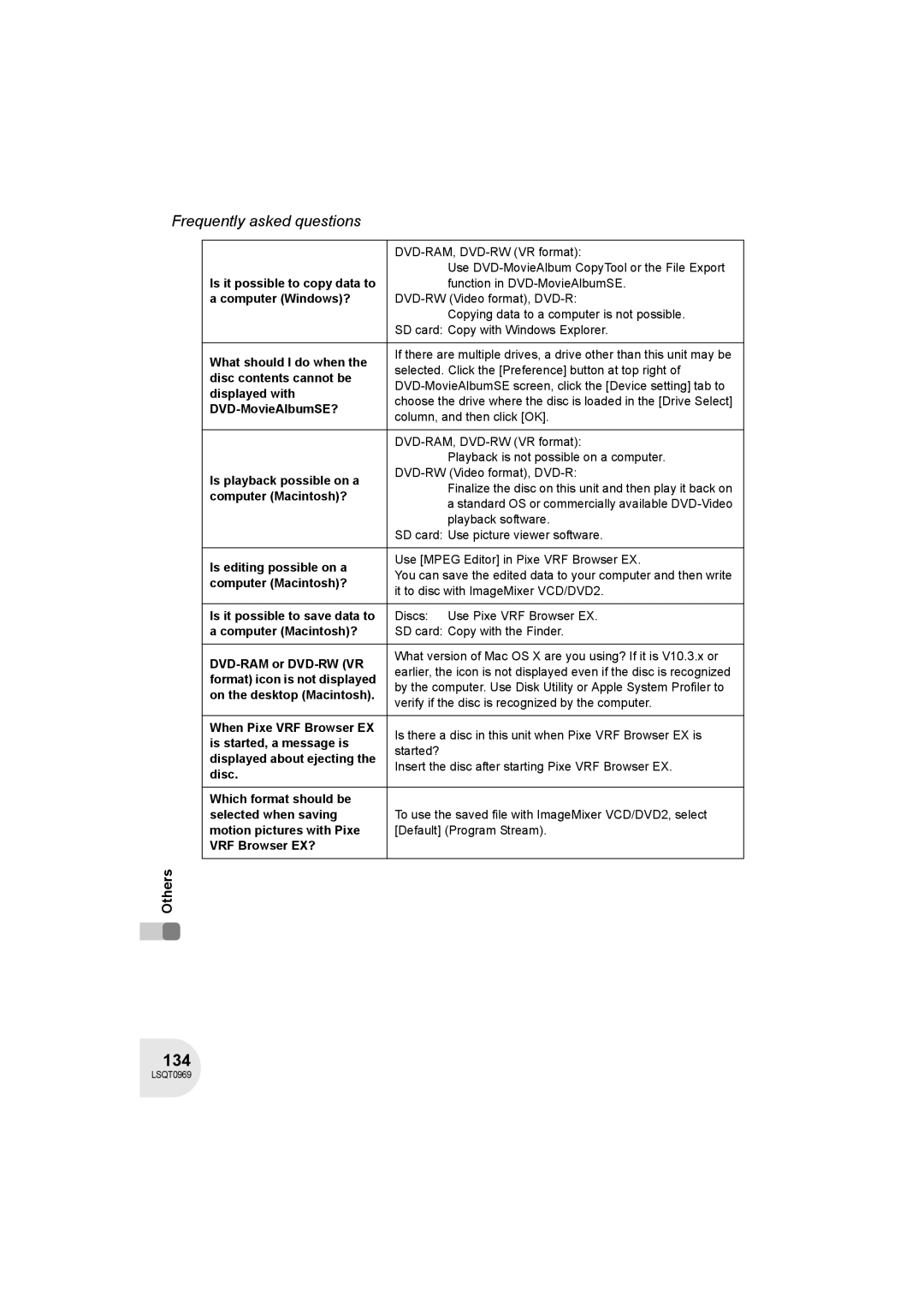 Panasonic VDR-D100 operating instructions 134 