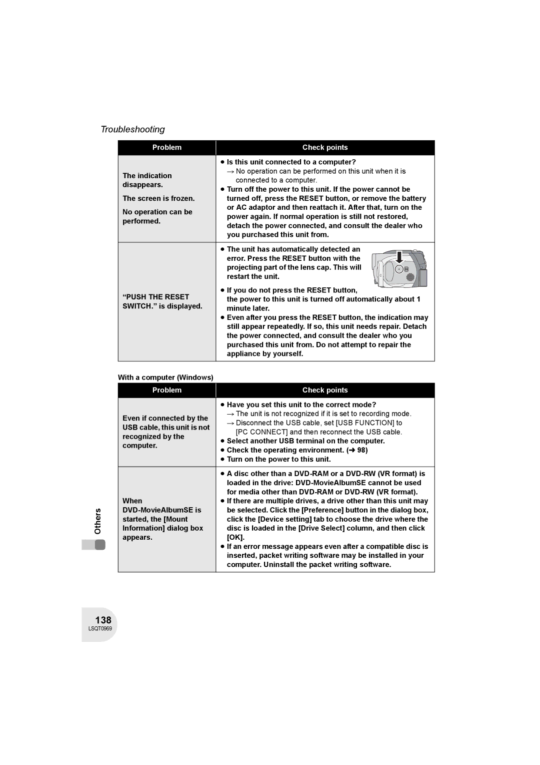 Panasonic VDR-D100 operating instructions 138 