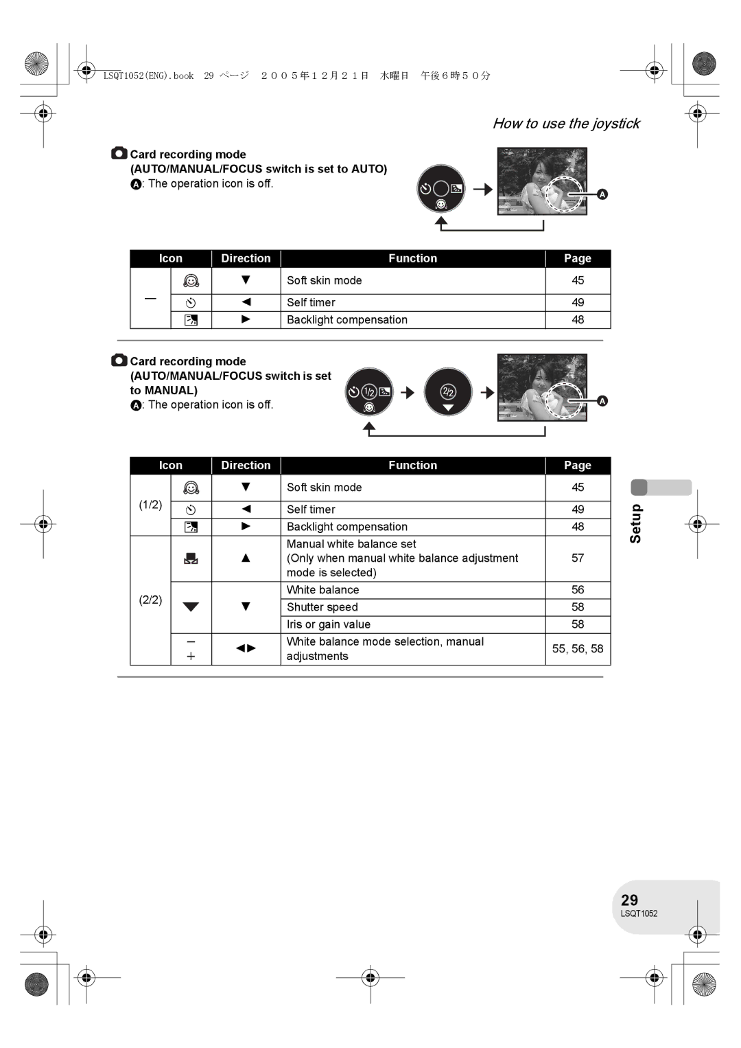 Panasonic VDR-D150GN operating instructions Self timer, Direction Function 