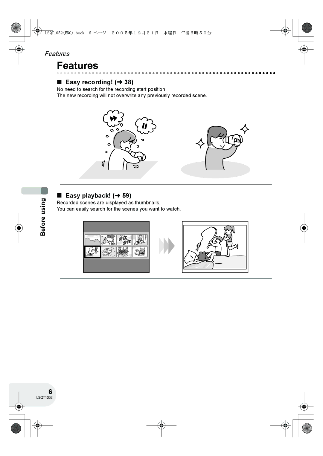 Panasonic VDR-D150GN operating instructions Features, Easy recording! l, Before using Easy playback! l 