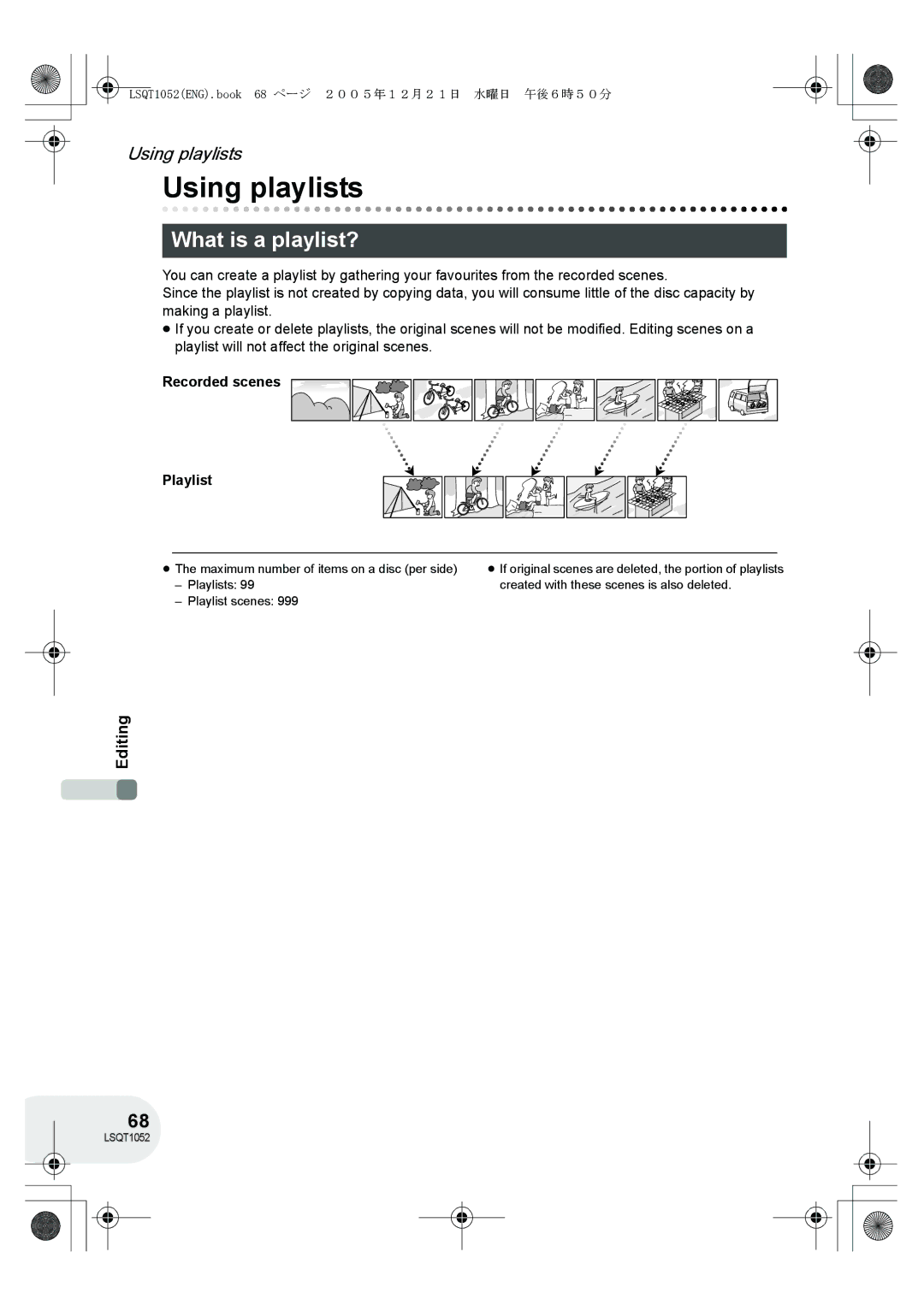 Panasonic VDR-D150GN operating instructions Using playlists, What is a playlist?, Recorded scenes Playlist 