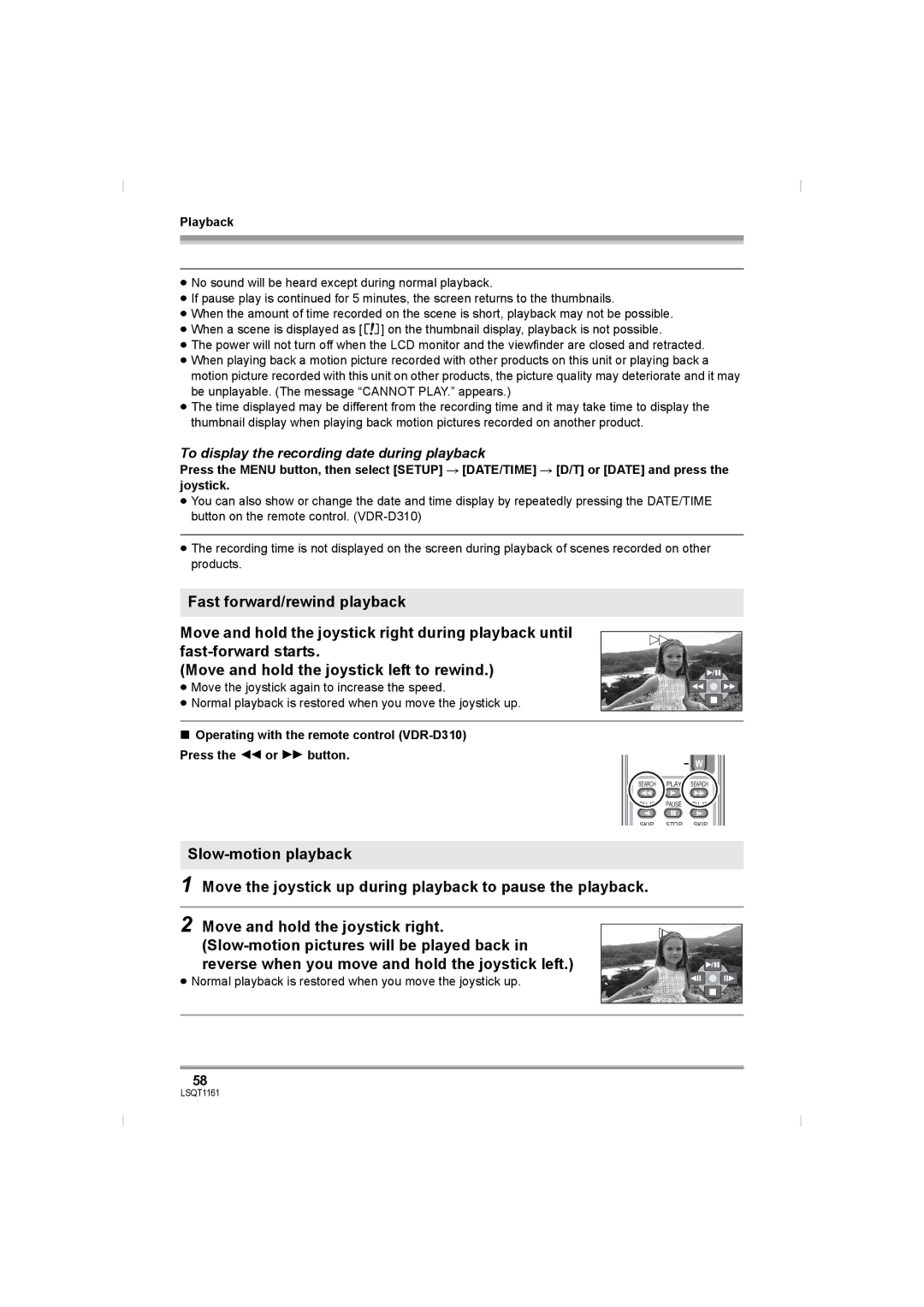 Panasonic VDR-D220GN, VDR-D310GN operating instructions To display the recording date during playback 