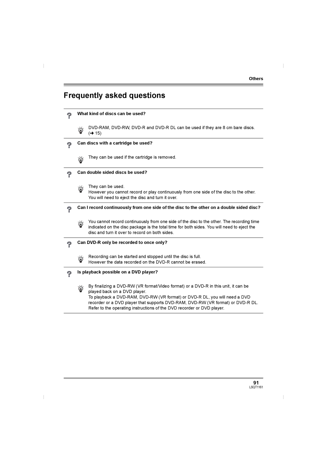 Panasonic VDR-D310GN, VDR-D220GN operating instructions Frequently asked questions 