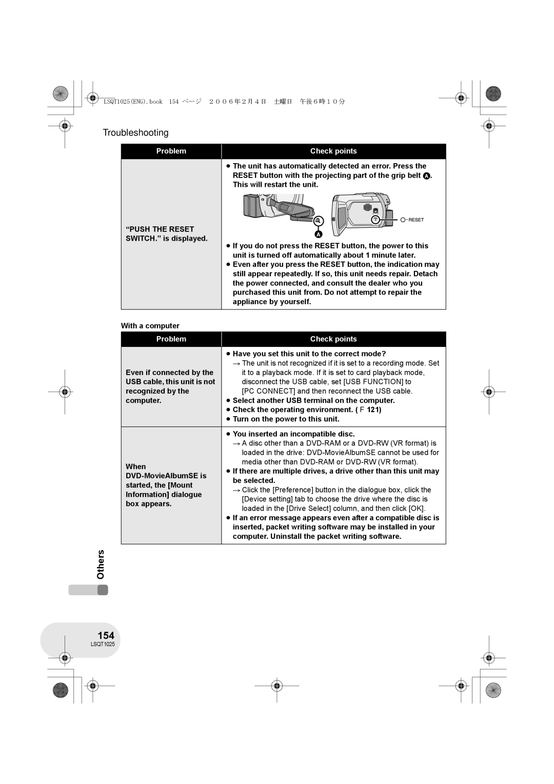 Panasonic VDR-D250GN, VDR-D300GN operating instructions 154 