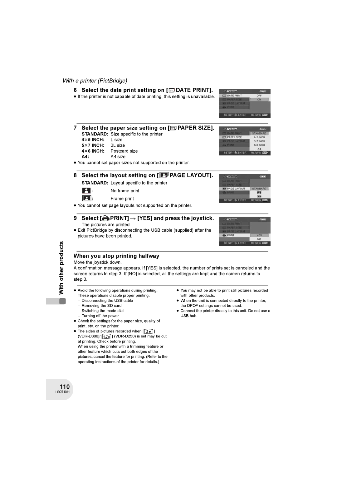 Panasonic VDR-D300 operating instructions 110 